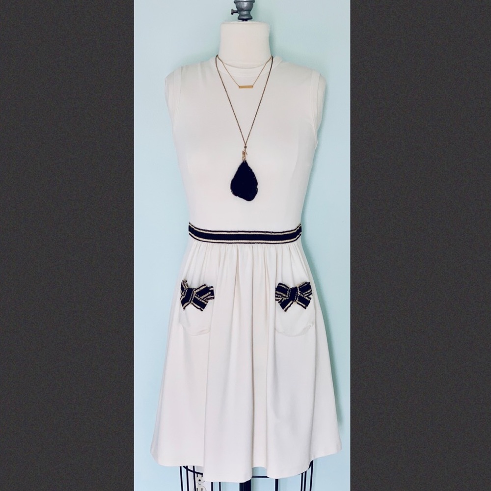 Red Valentino Beige Mini-Dress Size M - Picture 2 of 7